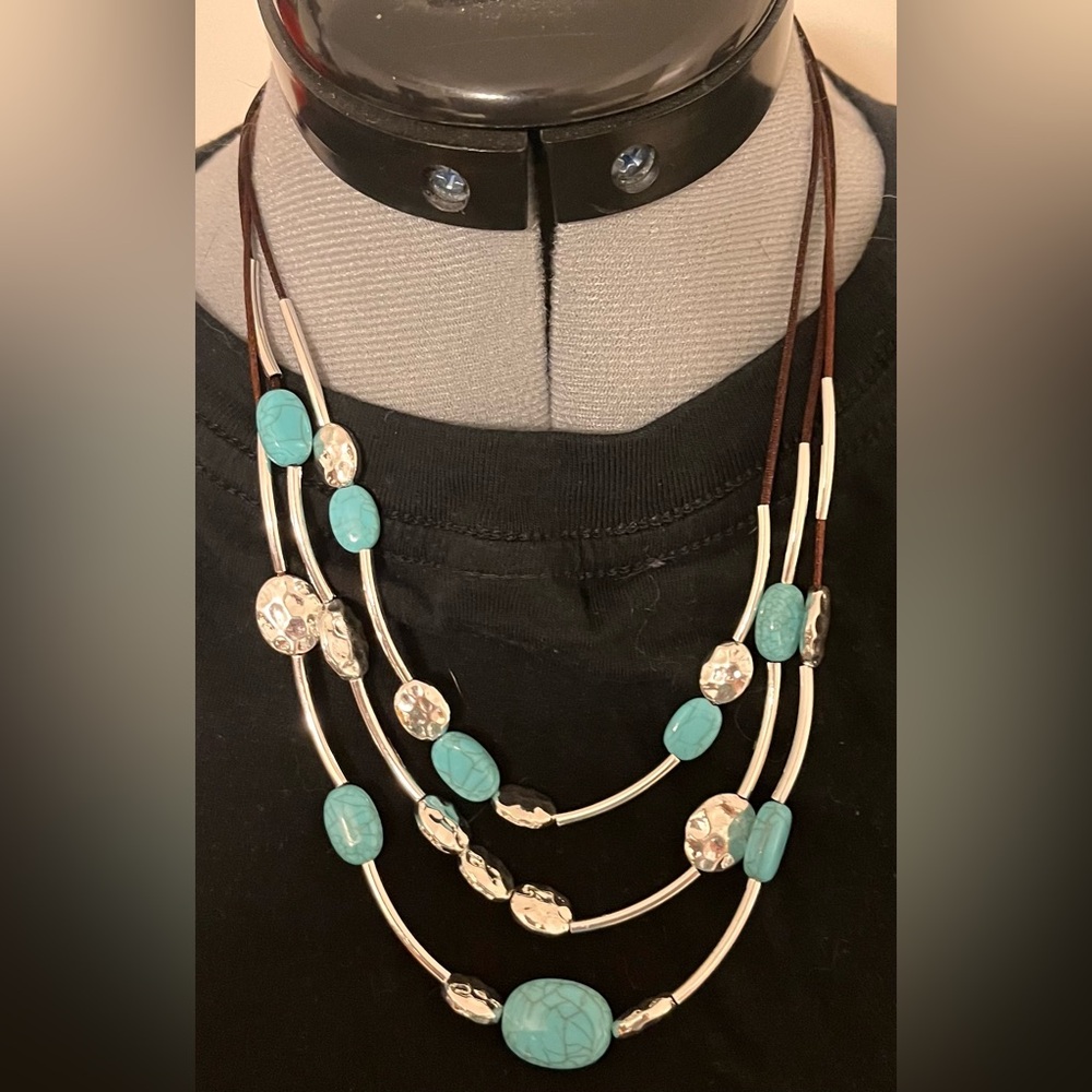Summer Look of Turquoise Layered Necklace